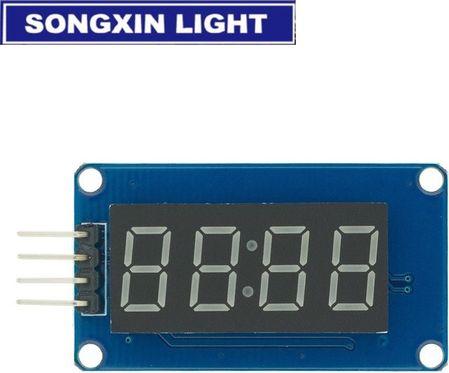 SX TM1637 Digitales LED-Anzeigemodul für Arduino, 4 Bits, 7-Segment, 0,36 Zoll, Rote Anode, Vierer-Paket - Bild 1