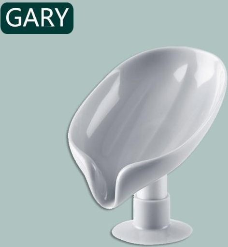 RUI RUI YU 3 Seifenhalter in Blattform mit Abfluss und Saugnapf für Badezimmer und Dusche, Grau - Bild 1