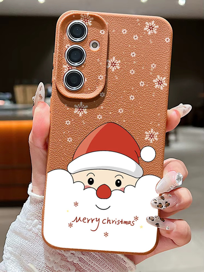 MOESOE Weihnachtliche Santa Claus Handyhülle aus TPU für Samsung Galaxy S25 S24 S23 S22 Ultra Plus FE A56 A55 A54 A36 A26 A17 A16 A15 in Schwarz und Mehrfarbig - Bild 4