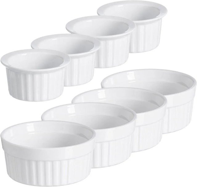 Ritzenhoff & Breker Bianco Auflaufformen-Set aus Porzellan, 8-teilig, rund, weiß - Bild 1