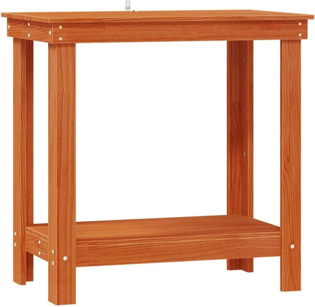 vidaXL Werkbank aus massivem Kiefernholz in Wachsbraun, B/T/H: 80 x 50 x 80 cm - Bild 1