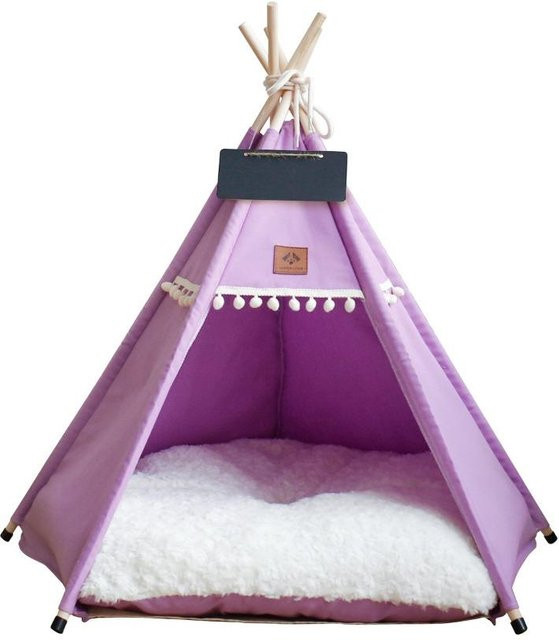 Waschbares Katzen-Tipi-Zelt von shenzhennalan mit dickem Kissen in Violett - Bild 1
