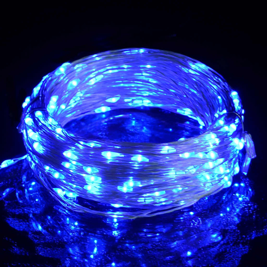 vidaXL LED-Lichterkette mit 150 LEDs in Blau aus Kupferdraht für Innen- und Außenbereich mit Fernbedienung, 15 m - Bild 2