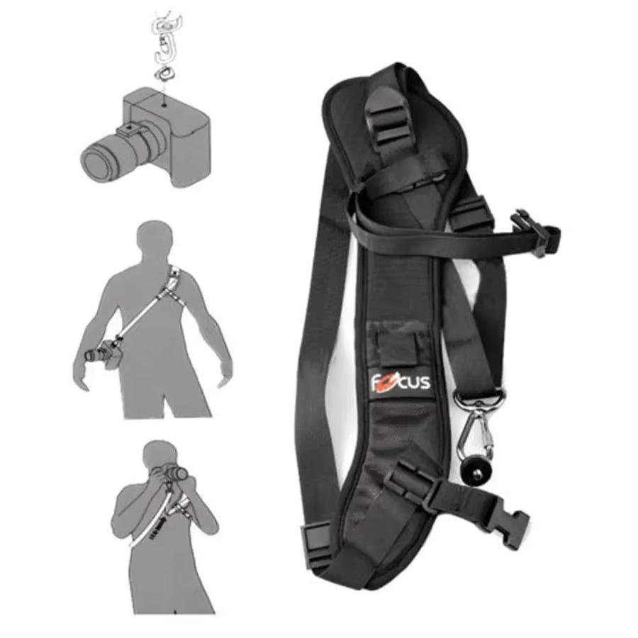 WAPUNO Focus F-1 Schultergurt für DSLR und SLR Kameras in Schwarz, kompatibel mit Canon, Nikon und Sony - Bild 2