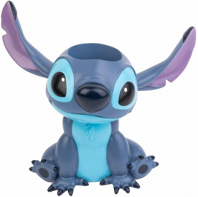 Stitch Cartoonfigur Blumentopf aus Harz in Blau für Schreibtisch und Innenräume - Bild 1