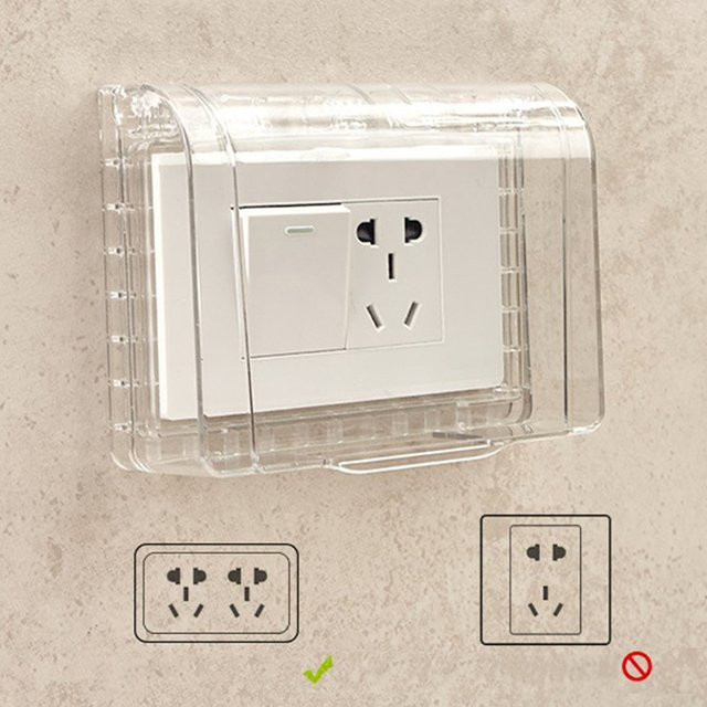 ESHYLALA Splash Box Wasserdichte Steckdosenschutzbox aus Kunststoff in Transparent für Bad und elektrische Stecker - Bild 1