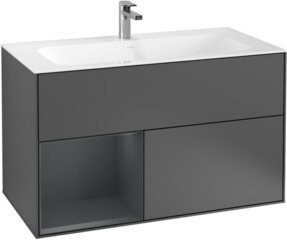 V&B Waschtischunterschrank Finion rechts montiert in Anthrazit matt Lacquer, B: 59,1 cm, H: 49,8 cm, T: 59,1 cm - Bild 1