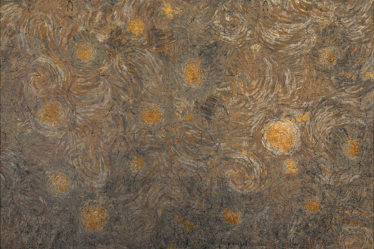 Abstraktes Wandbild Coordonné Mural Vincent in Braun aus Textil - Bild 1