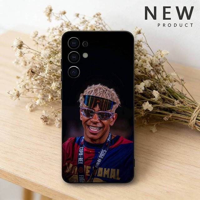 Handyhülle Fußball Lamine Yamal für Samsung Galaxy S26 S25 S24 S23 S22 S21 S20 S10 S9 Ultra Plus Lite Schwarz Weiche Hülle - Bild 1