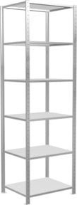 Schulte Grundregal Steckregal MULTIplus150 mit 6 Fachböden und Kreuzstrebe, Farbe: Lichtgrau, H x B x T: 250 x 250 x 60 cm - Bild 1