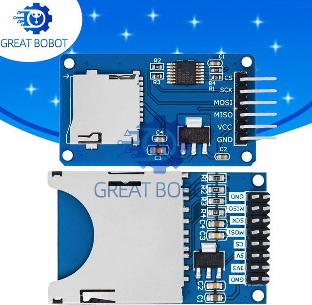 baishundianzi Micro SD TF-Karte Memory Shield Modul mit SPI-Schnittstelle für Arduino, Blau - Bild 1