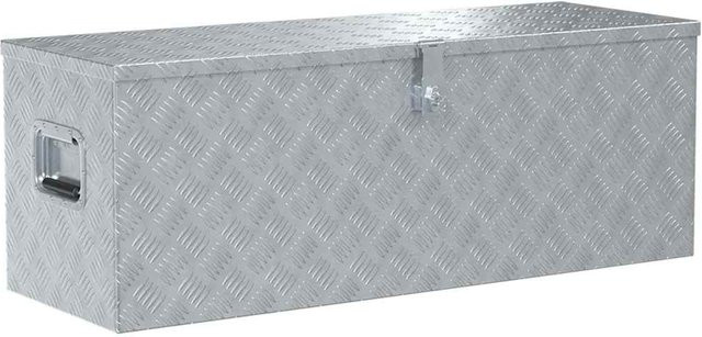 Aluminium-Aufbewahrungsbox mit Deckel von Yiwydaa in Silber, B/T/H: 110,5 x 38,5 x 40 cm - Bild 1