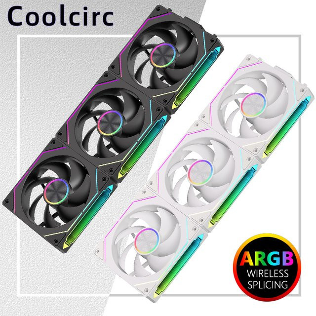 Coolcirc DL-2 Modularer kabelloser ARGB PC-Gehäuselüfter mit Infinity Mirror Lichteffekt, Schwarz, 120 mm - Bild 1