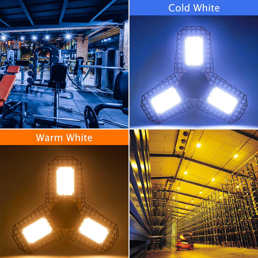 Verformbare 80 W LED-Glühbirne mit E27-Sockel in Schwarz für Werkstatt und Garage - Bild 2