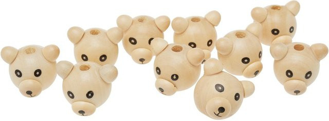 VBS Holzköpfe Bären Holz Beige - Bild 1