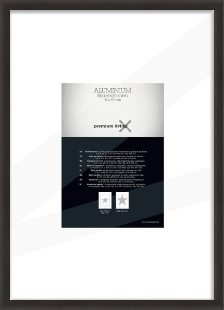Premium Living Bilderrahmen aus Aluminium in Schwarz, Rechteckig, B: 42 cm, H: 59,4 cm - Bild 1