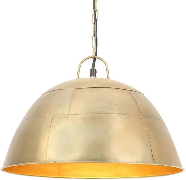 vidaXL Hängelampe im Industriestil aus Messing und Eisen, rund, Farbe: Messing, Durchmesser: 41 cm, Fassung: E27 - Bild 1