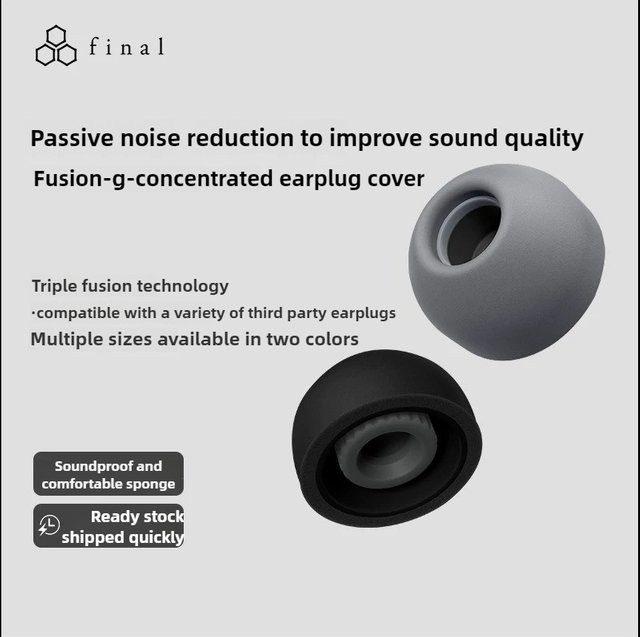 Final Fusion G Eartips Hybrid-Ohrstöpsel-Abdeckung in Schwarz für Sony XM5 A8000 AZ80 und In-Ear Kopfhörer - Bild 1