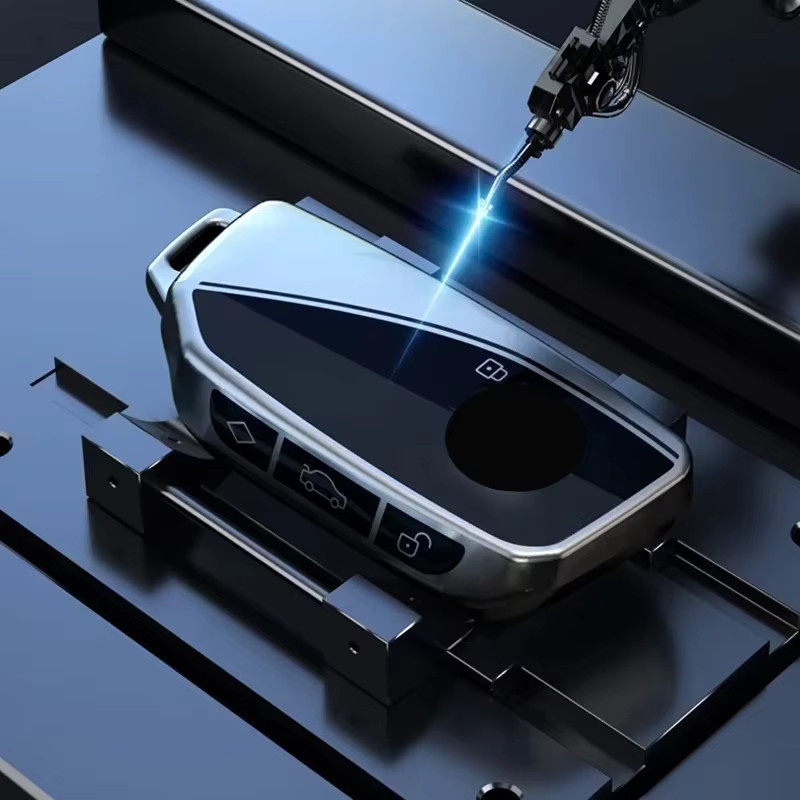 ICAR Autoschlüsselhülle Fob Tasche und Schlüsselanhänger für BMW I7 X7 G07 LCI IX I20 X1 U11 7er G70 G09 XM U06 G81 M3 in Titangrau - Bild 2