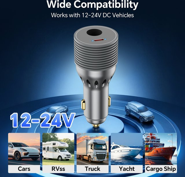 KEBETEME Starlink Mini Auto-Adapter 12V/24V zu 30V 3A DC Aufwärtswandler mit 90W Auto-Zigarettenanzünder für Wohnmobil, Boot und Anhänger - Bild 1