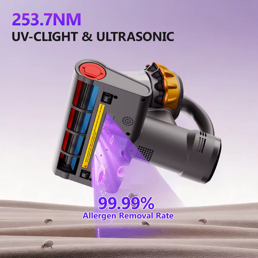 E.LUO 3-in-1 Matratzenreiniger mit UV-C-Licht, Wärme und Staubsensor zur Entfernung von Milben und Tierhaaren - Bild 3