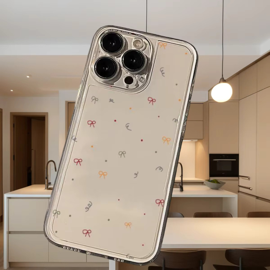 Transparente Handyhülle mit Schleifen und Punktmuster für Apple iPhone 17 16 15 Pro Max Serien - Bild 5