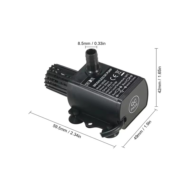 LISM Solar Wasserpumpe DV12V bürstenlos ultra-leise, 400l/h, Schwarz - Bild 2