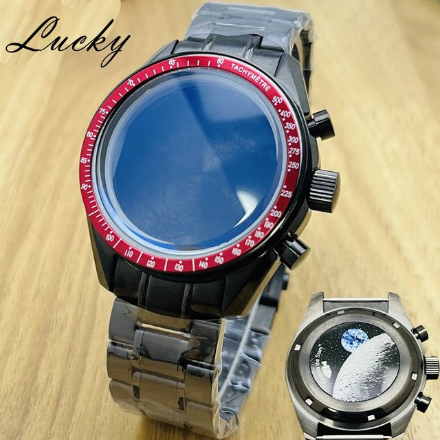 MUZHI Uhrengehäuse Edelstahl, Schwarz, 39,7 mm, Unisex - Bild 1
