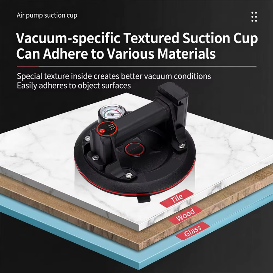 Podofo Lithium-Elektro-Vakuumsaugnapf 8 Zoll, Hochleistungs-Vakuumheber mit Akku und Ladegerät für Granit-Handhabung, Schwarz - Bild 6