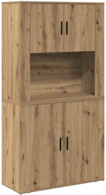vidaXL Highboard Artisan-Eiche in Braun, B/T/H: 80 x 33 x 150 cm - Bild 1