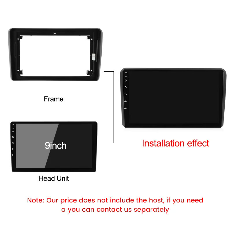 STRONGNAVI Android Autoradio Blende Adapter für Audi A3 2 8P und S3 2 sowie RS3 1 in Schwarz für 9 Zoll Displays inklusive Kabelbaum - Bild 4