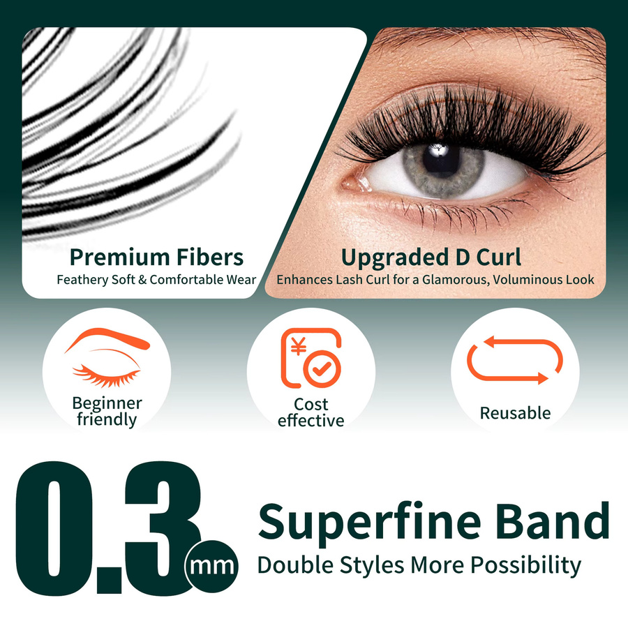 LAKANAKA Wispy Wimperncluster im Wet-Look, natürlich - Bild 5