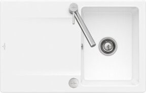 Villeroy & Boch Spüle Siluet in Weiß mit CeramicPlus Beschichtung und Exzenterverschluss - Bild 1