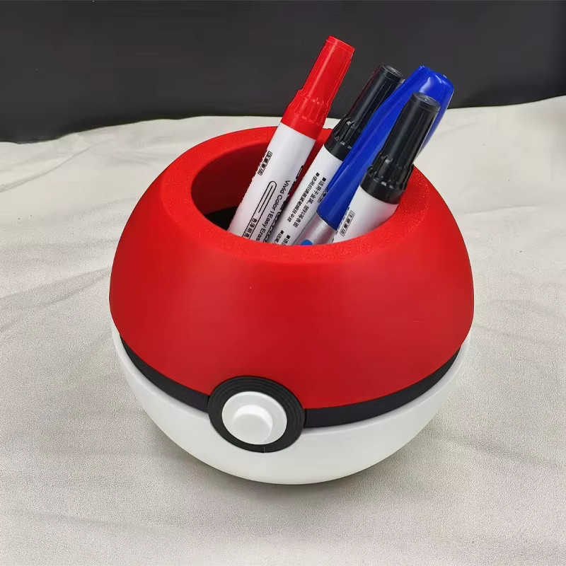 TAKARA TOMY Poke Ball Stifthalter Desktop-Aufbewahrungsbox in Rot und Gelb - Bild 2