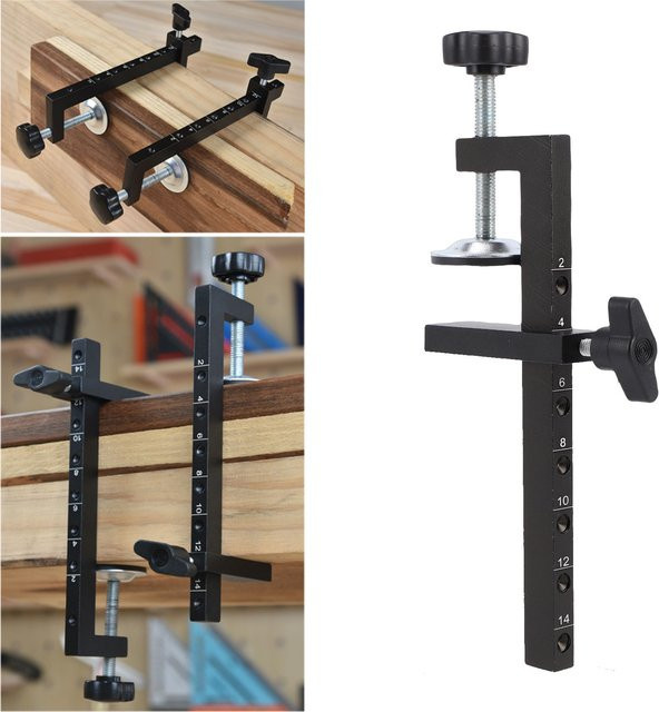 Meterk Schreibtisch-C-Klemme in Schwarz mit Feinabstimmungsschraube für Holzbearbeitung und Handwerk, Spannweite 0–14,2 cm - Bild 1