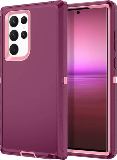 Robuste Heavy-Duty Schutzhülle für Samsung Galaxy S25 S24 S23 S22 S21 S20 Note20 in Pink, Weiß oder Lila - Bild 1