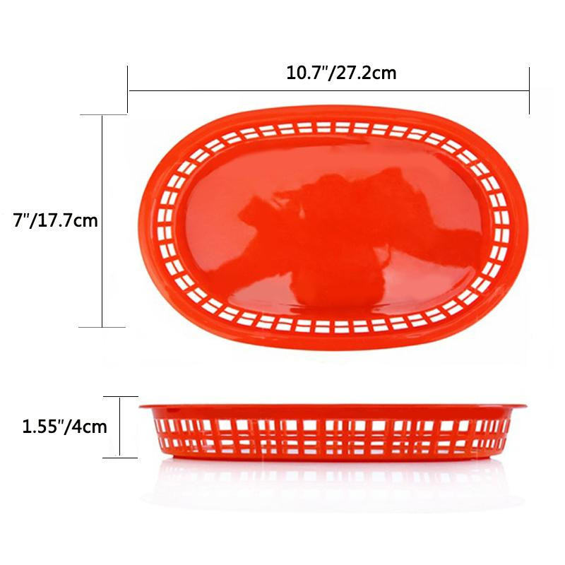 Serviertablett mit 24 Stück kariertem Lebensmittelwachspapier für Hamburger und Pommeskorb in Rot, Gelb, Grün und Schwarz - Bild 2