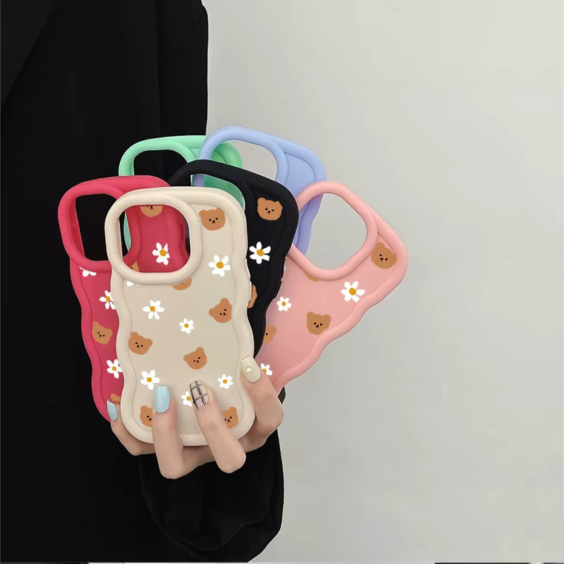 Wellenförmige Silikon-Handyhülle Nova 9 SE Braunbär für Huawei Nova 9 SE, 7i, 4E, P40 Lite und P30 Lite in Braun oder Lila - Bild 2