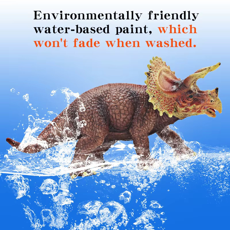 XIALIBAOMOWAN Prähistorische Jurassic Triceratops Dinosaurier-Modell-Actionfigur, Kunststoff - Bild 3