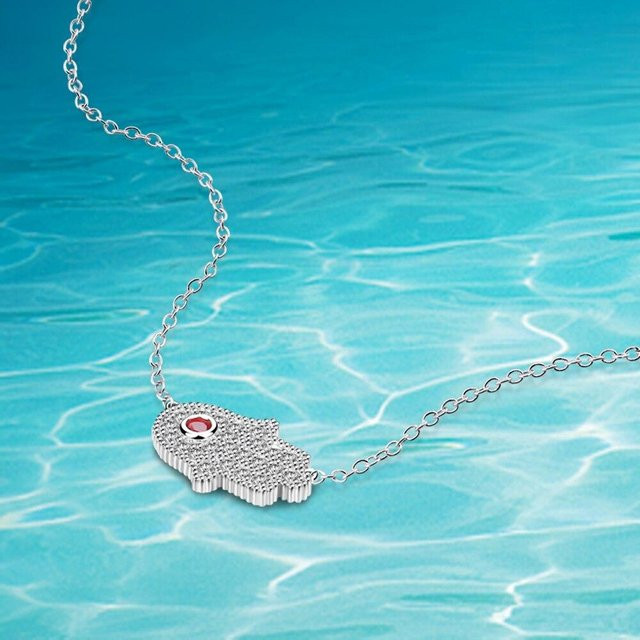 Halskette 925 Silber, Zirkonia, Damen - Bild 1