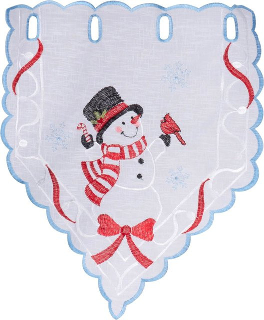 Scheibengardine Schneemann von viva domo in Weiß und Multicolour mit grafischem Design - Bild 1