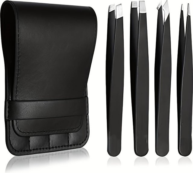 YJYIBEI Pinzetten-Set, 4 Stück, Edelstahl, Rose Gold, Unisex - Bild 1