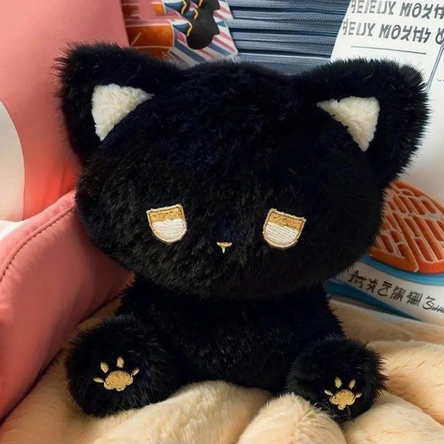 Yiran toy Schwarze Katze Plüschtier, Schwarz - Bild 1