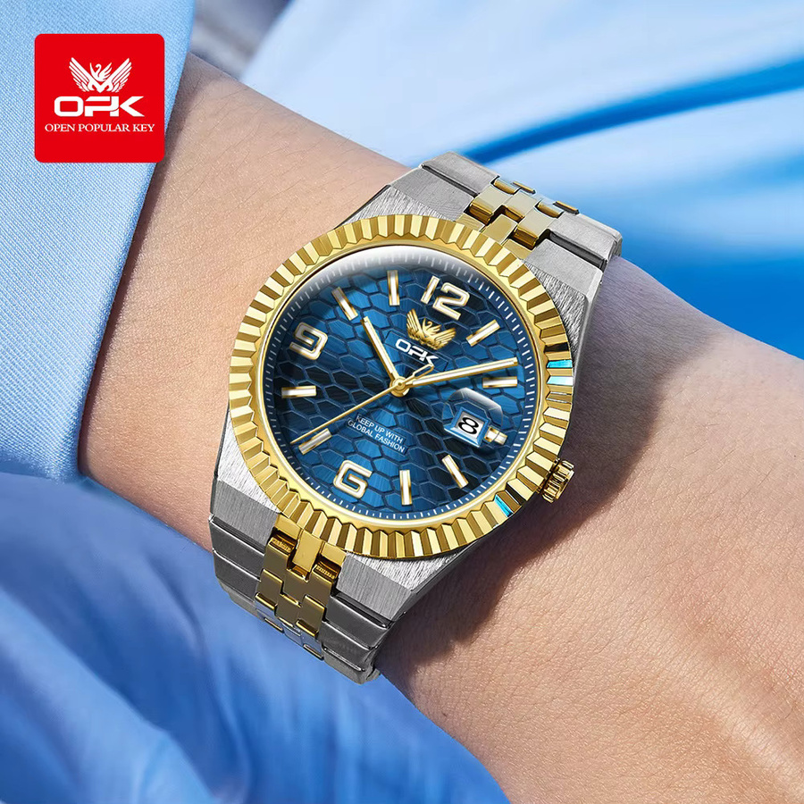 OLEVS Armbanduhr Edelstahl, Automatik, Blau, Herren - Bild 4
