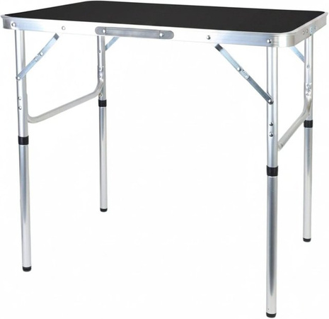 Relaxdays Campingtisch für Outdoor-Aktivitäten, klappbar und höhenverstellbar, Schwarz, B/T/H: 75 x 55 x 70 cm