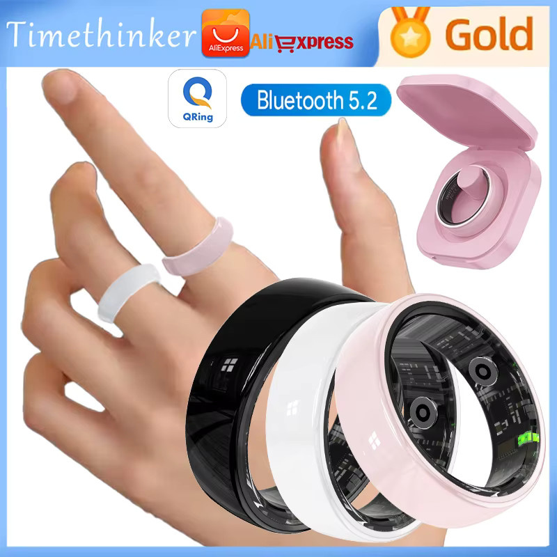 Timethinker R12 Smart Ring für Damen in Schwarz mit Ladeetui, Keramikring zur Herzfrequenz- und Schlafüberwachung, wasserdicht und mit Gestensteuerung - Bild 3