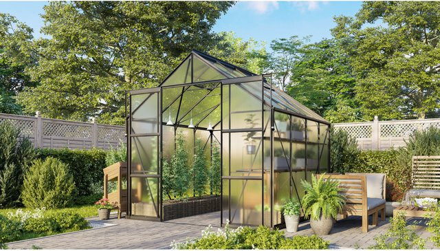 Vitavia Gewächshaus Jamaika mit Ready2Grow Zubehör-Set, schwarz, 6,7 m², Polycarbonat-Platten - Bild 1