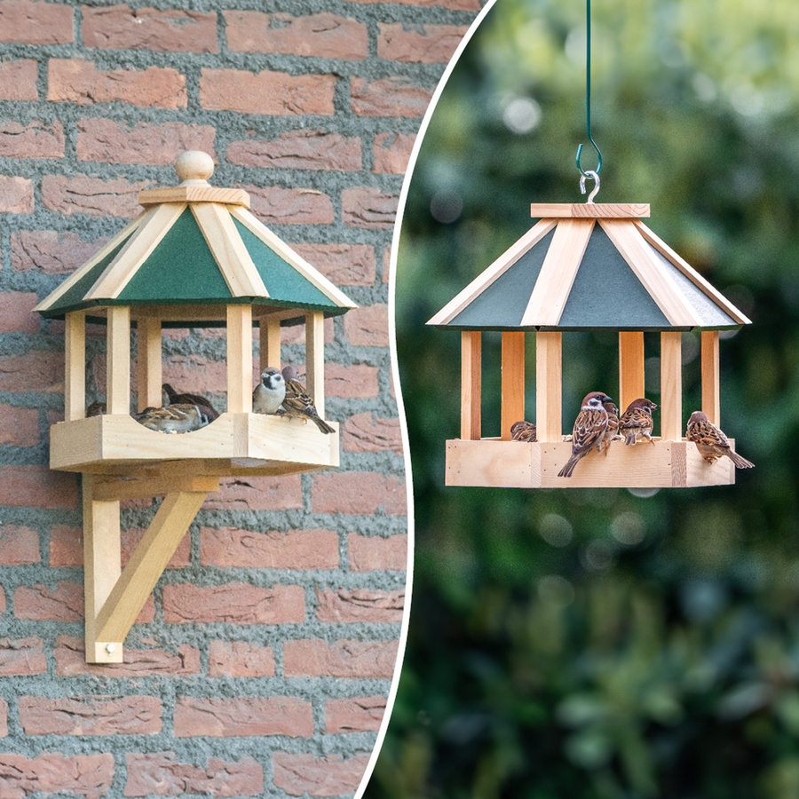 CJ Wildlife Futterhaus Penn mit grünem Dach aus Holz - Bild 2