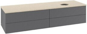 V&B Waschtischunterschrank Antao mit Frontstruktur in Anthrazit, B: 160 cm, T: 50 cm - Bild 1