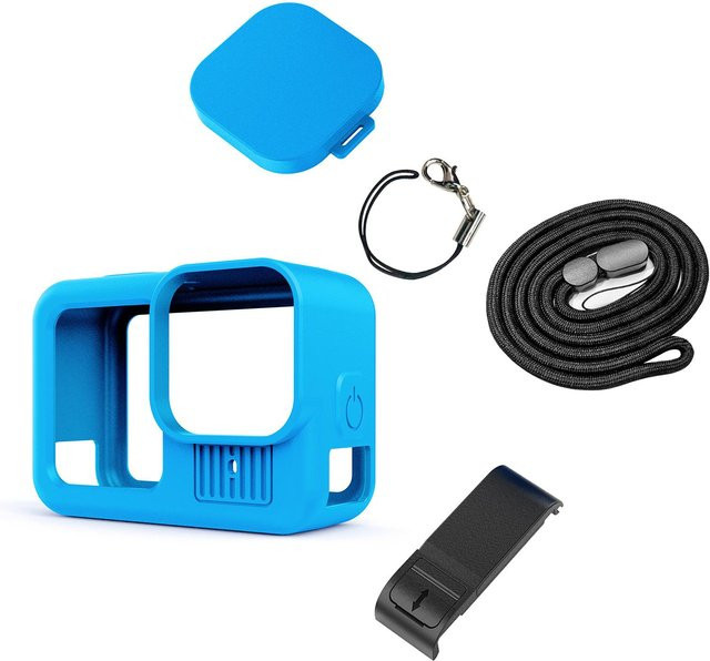 Strapazierfähige Silikonhülle für GoPro Hero 13 Action Camera mit Objektivabdeckung in Blau - Bild 1
